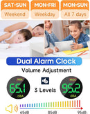Cadmos Loud Alarm Clock for Heavy Sleepers Adults,Kids,Teens,Digital Desk Clock with USB Port,Large Numbers,7 Color Night Light,Modern Electronic Plug in Simple Clock for Bedroom(Blue+Dynamic) by TinyTreasures Baby Boutique