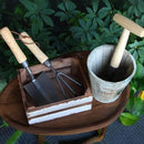 Japanese Gardening Tools Set, 3 Pcs Garden Tools Set, Nickel Plated Stainless Steel Heavy Duty Gardening Tools Kit, Hand Trowel, Dibble and Hand Rake by GreenHaven Gardens