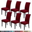 Joccun Chair Covers for Dining Room Set of 6, Dining Chair Slipcovers Stretch Dining Room Chair Covers Seat Protector,Washable Parsons Chair Cover for Home,Banquet(Red Dahlia,6 Pack) by CozyNest Decor