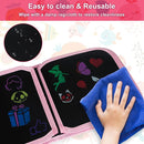 Erasable Doodle Set for Kids - Reusable Magic Drawing Book with 12 Watercolor Pens 14 Page Drawing, Road Trip Car Game Writing Painting Set for Boys and Girls (Mermaid) by TinyTreasures Baby Boutique
