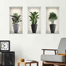 3D Green Pot Plants Wall Decals, Tropical Potted Wall Stickers, Creative Vinyl Peel and Stick Removable Wall Art Decor for Bedroom Living Room Kitchen(3D Green Plants 02) by TinyTreasures Baby Boutique