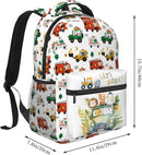 Funny Cars Kids Backpack For School Cute Animal Bear Lion Car Travel Backpack Cartoon Ambulance Digger Fire Engine Waterproof Backpack For Kids Boys Girls For School Travel Hiking by TinyTreasures Baby Boutique