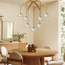 Modern Gold Chandelier, 34 inch Crystal Chandeliers for Dining Room (7-Light), Elegant Decoration Light for Living Room, Foyer Brass Chandeliers by CozyNest Decor