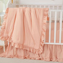 Brandream Baby Crib Bedding Set for Girls Boys Gender Neutral Boho Bohemian Farmhouse Chic Ruffle 6-Piece Nursery Bedding Set - 100% Cotton with Washed Craft Blush Pink Super Soft by TinyTreasures Baby Boutique