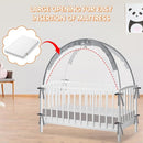 Crib Tent to Keep Baby from Climbing Out - Crib Net to Keep Baby in - Pop Up Breathable Cribs Cover - Canopy with Upgrade Strong Mesh and Durable Zipper (Grey, Lager) by TinyTreasures Baby Boutique