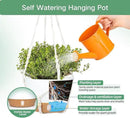 QCQHDU 2 Pack Hanging Planters for Indoor Plants, Outdoor Hanging Baskets, Self Watering Pots with Drainage Holes & Removable Tray (Dark Grey, 10 inch, Macrame Hanger) by GreenHaven Gardens