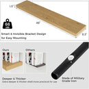 Floating Shelves - 2 Large Wall Mounted Shelves with Invisible Brackets, Long Wood Floating Wall Shelf for Living Room, Bedroom, Kitchen (Oak, 48" W x 9" D x 1.5" H) by TinyTreasures Baby Boutique