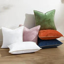 decorUhome Fall Chenille Soft Throw Pillow Covers 12x20 Set of 2, Lumbar Velvet Farmhouse Neutral Decorative Euro Pillow Covers with Stitched Edge for Couch Sofa Bed Home Decor, Forest Elf by CozyNest Decor