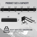 Wall Mount Tool Storage Rack, Heavy Duty Garage Storage Tool Organizer, Garden Tool Wall Hooks and Hangers, Hold Up to 350lbs Black by GreenHaven Gardens