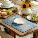 Blue Heron Placemats Set of 4 Summer Coastal Beach Pelican Placement Mats for Dining Table Nautical Ocean Bird Pattern Washable Non-Slip Heat-Resistant Linen Place Mats by CozyNest Decor
