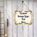 Personalized Wooden Welcome Sign Front Door Decor Home Sign Customized Image/Text Hanging Farmhouse Decorations for Home Office 11.2 * 8 Inch by CozyNest Decor