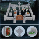Warmtree 38 Pcs Graveyard Terrain Miniatures Set, Halloween Miniature Tombstones Figurine Mini Resin Tombstones for Diorama Supplies Miniature Graveyard Scene DIY Crafts Outdoor Decorations by CozyNest Decor