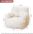 Bean Bag Chair with Filler, Bean Bag Sofa with Tufted Soft Stuffed Filling, Fluffy and Lazy Sofa, Comfy Cozy BeanBag Chairs with Memory Foam for Dorm, Apartment, Living Room (White) by CozyNest Decor