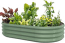 5x3x1ft Oval Galvanized Raised Garden Bed Outdoor 9-in-1 Large Metal Modular Planter Box Raised Beds for Gardening,Vegetables,Fruits,Flowers & Herbs (Green) by GreenHaven Gardens