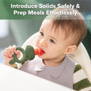 Haakaa Baby Fruit Food Feeder & Mini Freezer Nibble Tray Combo, Breastmilk Popsicle Molds for Baby Cooling Relief, BPA Free Silicone Feeder for Safe Infant Self Feeding, 4 Month+(Olive Green) by TinyTreasures Baby Boutique