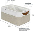 OrganiHaus Small Fabric Storage Baskets for Shelves 3 Pack, 12x8in Closet Storage Bins for Shelves, Cloth Baskets for Organizing, Linen Closet Organizers, Fabric Basket, Beige/White by CozyNest Decor