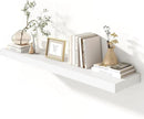 White Floating Shelves for Wall - 55 Inch Wide x 12 Inch Deep Wall Shelves Set of 1 - Rustic White Wood Shelves for Living Room, Bathroom, Laundry Room, Bedroom, Kitchen, Home Office by CozyNest Decor