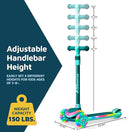 3-Wheel Kids Scooter with Multi-Color Lights on Deck & Wheels – 5-Height Adjustable Handlebar, Wide Anti-Slip Deck, Child Safety Certified, Boys & Girls Ages 3+ Supports Up to 150 lbs by TinyTreasures Baby Boutique