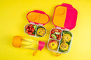 b.box Snack Box for Kids & Toddlers: 2 Compartment Snack Containers, Mini Bento Box, Lunch Box. Leak Proof, BPA free, Dishwasher safe. School Supplies. Ages 4 months+ (Strawberry Shake, 12oz capacity) by TinyTreasures Baby Boutique
