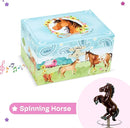Jewelry Box for Girls by Jewelkeeper - Barn Design Musical Jewelry Box with Spinning Horse Doll - Pony Stuff for Girls, Horse Gift for Kids, Equestrian Keepsake for Ages 2 Up - Home on The Range Tune by TinyTreasures Baby Boutique