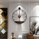 Modern Wood Walnut Dial Wall Clock, Large Simple Wall Decor Metal Frame Silent Non Ticking Clock for Living Room, Kitchen, Bedroom, Study Decoration, Handmade Home Present Idea, 29.5 in by CozyNest Decor