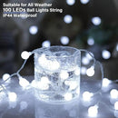 Minetom 66 Feet 200 Led Globe Ball String Lights - Fairy Plug-in With Remote, Waterproof for Indoor Outdoor Party Wedding Christmas Tree Garden Decoration, Pure White by CozyNest Decor