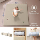 Baby Play Mat for Floor,1.3'' Thick Memory Foam Play Mat,50''x50'' Tummy Time Mat with PU Leather,Cushioned & Waterproof Playpen Mats,Non Slip Crawling Padded for Toddlers,Infants,Kids by TinyTreasures Baby Boutique