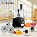 COOKLEE Food Processor, 600 Watts, 6 Functions Electric Food Chopper for Chopping, Mincing, Dicing, Shredding, Slicing, Purees & Dough with 12cup Processor Bowl, Food Chute & Pusher, Black by TinyTreasures Baby Boutique
