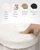 B FSOBEIIALEO Storage Ottoman Cube, Heart Shaped Ottomans with Storage Foot Stool Footrest for Lving Room, Boucle Ottoman Seat for Dorm Room,Faux Teddy Fur, Cream White 15"x15"x15" by CozyNest Decor