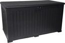 270 Gallon Outdoor Storage Box Waterproof, Extra Large Plastic Outside Deck Box Weatherproof, Resin Patio Storage Bin with Lock and Lids for Pool Equipment and Cushion, Black by GreenHaven Gardens