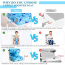 Toddler Booster Seat for Dining Table, Dinosaur Booster Seat for Table with Backrest and Adjustable Seat Belts Non-Slip Bottom Portable Booster Seat Increasing Cushion for Kid Baby Eating Travel Home by TinyTreasures Baby Boutique
