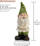 Alpine Corporation 12" Tall Traditional Outdoor Garden Gnome Yard Statue Decoration by CozyNest Decor