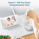VTech [2025 Upgrade Baby Monitor with 7" IPS Screen, Pan Tilt Zoom Camera, No WiFi Video Baby Monitor with Camera and Audio, Multi-Color Night Light, 2-Way Talk, Lullabies, Advanced HQ Max by TinyTreasures Baby Boutique