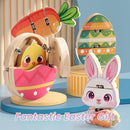 HUZU Easter Snap Builders, Easter Basket Stuffers Bunny, Carrot, Egg, Chick Wooden Puzzle Toy, Basket Essentials Take Apart & Mix Characters Kids Montessori STEM Fine Motor Skill by TinyTreasures Baby Boutique