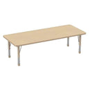 FDP Rectangle Activity School and Classroom Kids Table (30 x 72 inch), Chunky Sand Toddler Leg, Adjustable Height 15-24 inches - Maple Top and Maple Edge by CozyNest Decor