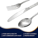 Floral 40 Pcs Silverware Set for 8, Food Grade Stainless Steel Flatware Set with Rose Flower Embossed Design, Eating Utensils Sets Include Fork/Knife/Spoon, Reusable Cutlery Set, Dishwasher Safe by CozyNest Decor