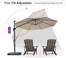PURPLE LEAF 10 Feet Patio Umbrella with Base Outdoor Cantilever Round Umbrella Aluminum Offset Umbrella with 360-degree Rotation for Garden Deck Pool Patio, Beige by GreenHaven Gardens