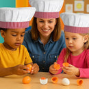 HANSGO Play Food Sets for Kids Kitchen, 6PCS Wooden Toy Food Pretend Play Egg Games for Children Cooking DIY Early Development Learning Skills by TinyTreasures Baby Boutique