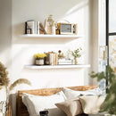 Floating Wall Shelves 2-Pack - 36-Inch Rustic White Wooden Shelves for Storage and Décor, Easy Installation for Living Room, Bedroom, and Kitchen by CozyNest Decor