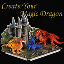 Kids Arts Crafts Set - Dragon Toys Painting Kit with 3 Dragons Figurines and 3D Jigsaw Puzzle Castle, Best Tween Paint Gift to Create Own Powerful Dragon by TinyTreasures Baby Boutique