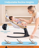 LAREX Baby Swing to Toddler Electric Infant Swing Portable for Newborn Boy Girl, 5 Sway Speeds with Remote Control, 12 Preset Melodies and Bluetooth, 0-6 Months Max 20 Lbs (Light Wood Grain) by TinyTreasures Baby Boutique