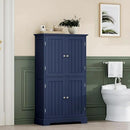 ChooChoo Bathroom Floor Cabinet, Modern Bathroom Storage Cabinet with 4 Doors and Adjustable Shelves, Freestanding Cupboard for Living Room, Navy Blue by CozyNest Decor