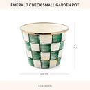 MACKENZIE-CHILDS Enamel Garden Pot, Decorative Pot for Plants, Outdoor Flowerpot Decor, Small, Green-and-White Emerald Check by GreenHaven Gardens