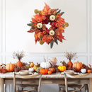 Fall Wreaths for Front Door, DECSPAS 21" Fall Wreath with Maple Leaves Pumpkin Berries, Autumn Decorations for Home, Artificial Harvest Door Wreath Outside, Window, Wall, Fireplace, Thanksgiving Decor by CozyNest Decor