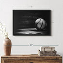 ElephantStock Basketball Wall Art - Horizontal Framed Canvas - 1-Piece Hallway Wall Decor - Photography sports Canvas Print - Black and Gray Decor for Wall - 19" X 13" by CozyNest Decor