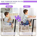 Toddler Booster Seat for Dining Table 45D Cartoon Stronger Support Booster Seat for Dining Table Washable 2 Safer Straps Non-Slip Bottom Portable Booster Chair for Toddlers Kid Baby Eating Travel Home by TinyTreasures Baby Boutique