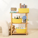 Small Storage Baskets for Organizing | Closet Organizer Bins | Shelf Toy Basket | Woven Rope Baskets | Cube Decorative Box | Shallow Basket | 13x8.5x5.1” | 4 Packs Yellow by CozyNest Decor