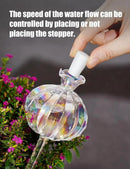 NiHome Plant Watering Globes 2-Pack, Iridescent Glass Cactus Self Watering Globe, Glass Waterer for Potted Plants - 4.7OZ/140 ML Capacity Automatic Mini Irrigation System, Adorable Gardening Gift by GreenHaven Gardens