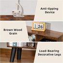 LEYAOYAO 8 Cube Bookshelf,3 Tier Bookcase with Legs,Rustic Brown Mid-Century Modern Bookshelves,Large Open Storage Organizer Shelf, Wooden Book Case by CozyNest Decor