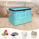 Custom Storage Basket with Name, Personalized Storage Bins with Zipper Lid, Foldable Fabric Storage Box Large capacity with Handle Blue Green Gradient by TinyTreasures Baby Boutique